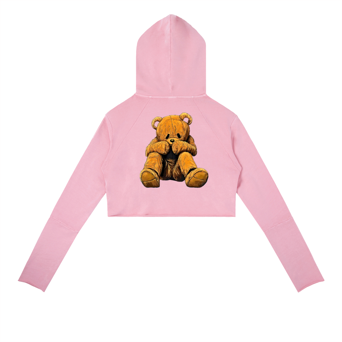 Super Boo Teddy Vintage Washed Raw Edge Hoodie